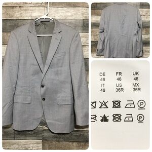 Hugo Boss Wool Blazer Men’s 36R Gray Super 120 Trabaldo Togna 1840 Italy (FLAWS)
